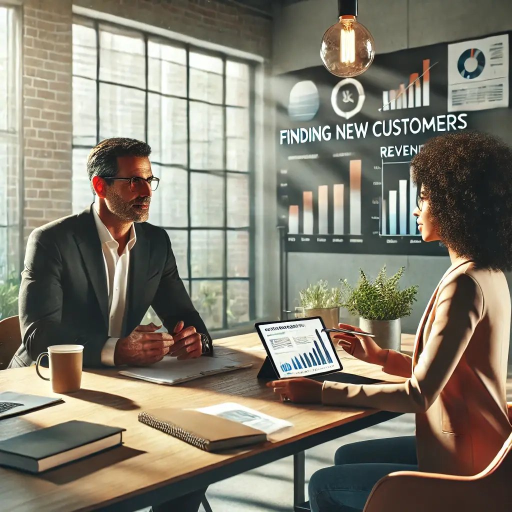 DALL·E 2024-08-24 22.58.13 - A photorealistic image of a business owner sitting at a conference table in a modern, brightly lit office, engaging in a discussion with a consultant 